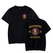 Wednesday Addams Nevermore Academy T-shirt Crewneck Short Sleeve Men Women's Tshirt