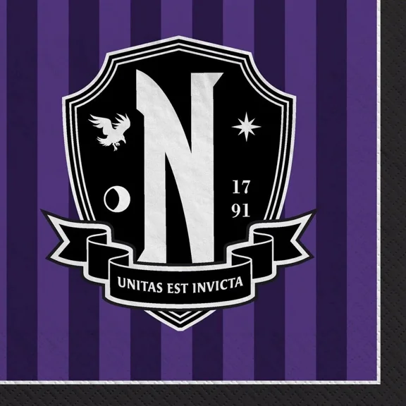 Wednesday Addams Party Napkins 16 Count - Unitas Est Invicta Nevermore Academy