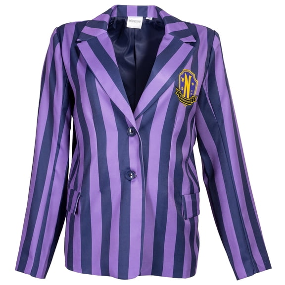 Wednesday Addams Purple Blazer Jacket School Crest Halloween Costume Cosplay