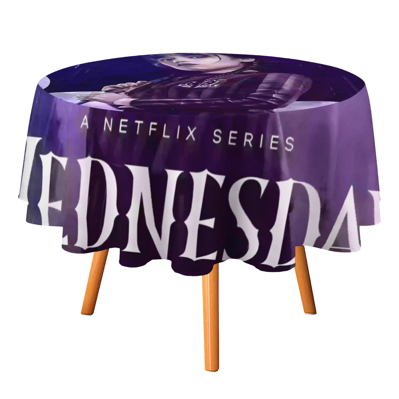 Wednesday Addams-Theme Round tablecloth has an iconic print, fits most ...