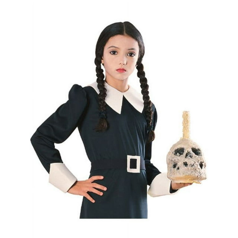  FAYBOX Wednesday Addams Costume for Girls,Wednesday Addams with  Dress Wig Halloween Costume for Kids Toddler : Toys & Games