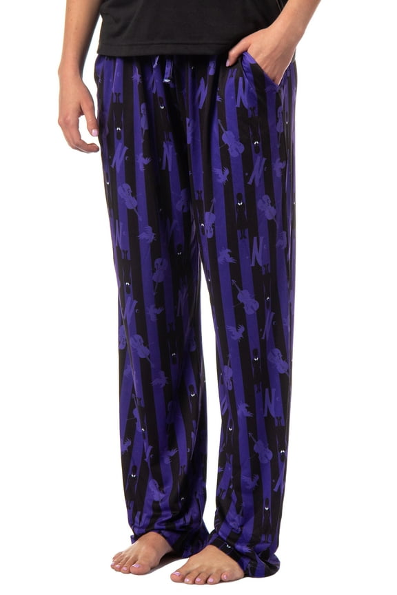 Wednesday Addams Women's Nevermore Academy Allover Print Sleep Pajama Pants