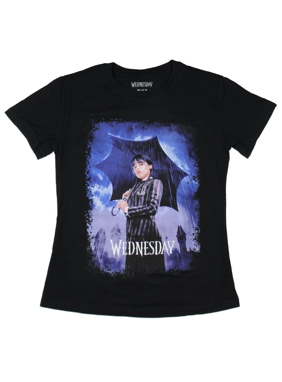 T-shirt Wednesday Addams Femme Tie-dye Gris/blanc, Taille XL