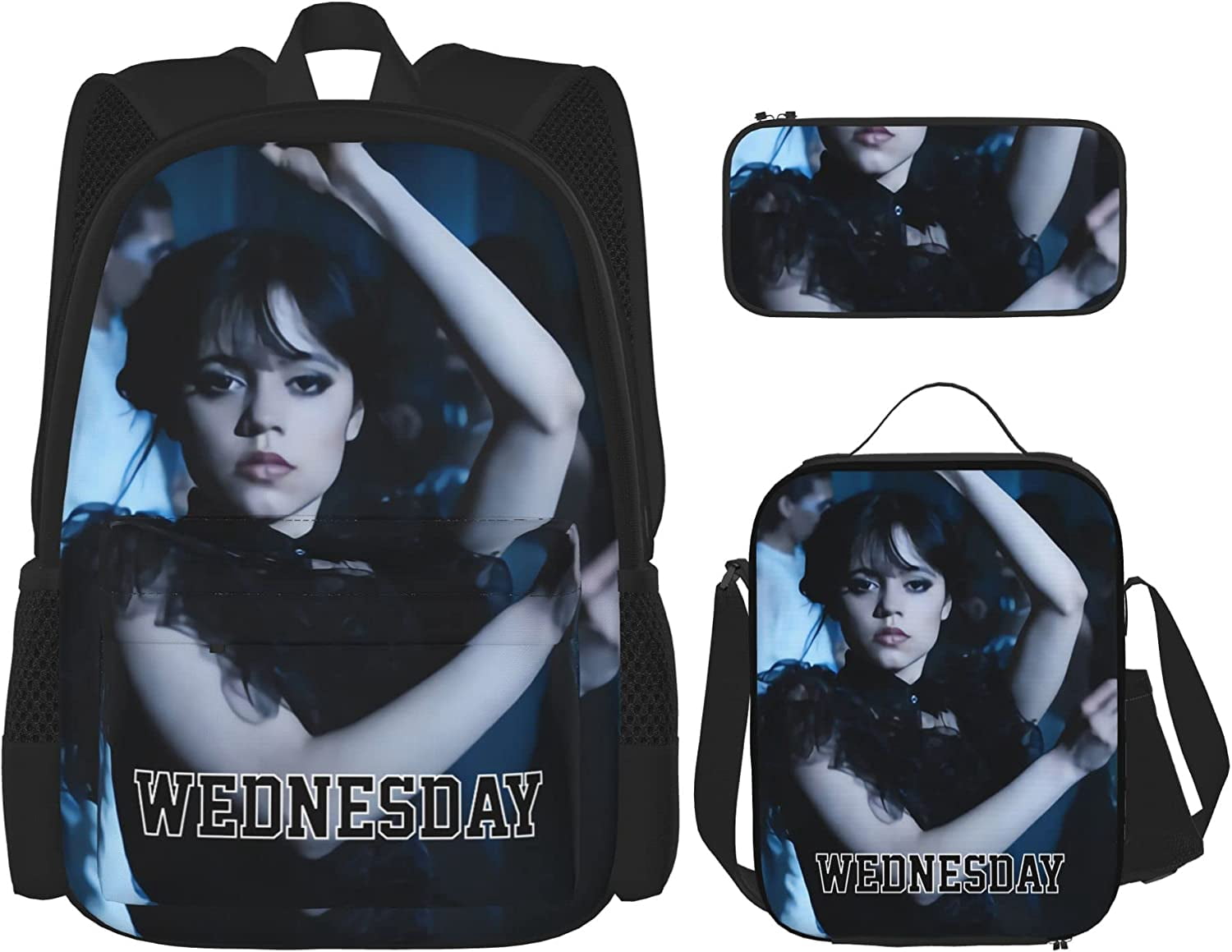 Wednesday Backpacks set 3d Casual Light Weight Backpack Bookbag 3 pice ...