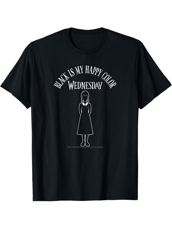 Wednesday Black Is My Happy Color Full Body Dark Silhouette T-Shirt