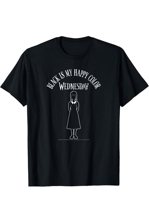 Wednesday Black Is My Happy Color Full Body Dark Silhouette T-Shirt