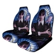thumbnail image 1 of Wednesday Car Seat Covers Pattern Front Seat Protector Cover Full Universal Size Auto Accessories 2PCS, 1 of 6
