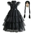 thumbnail image 1 of Wednesday Costume Dress For Girls Kids Halloween Dress Up Birthday Party Outfits 3-9Y, 1 of 8