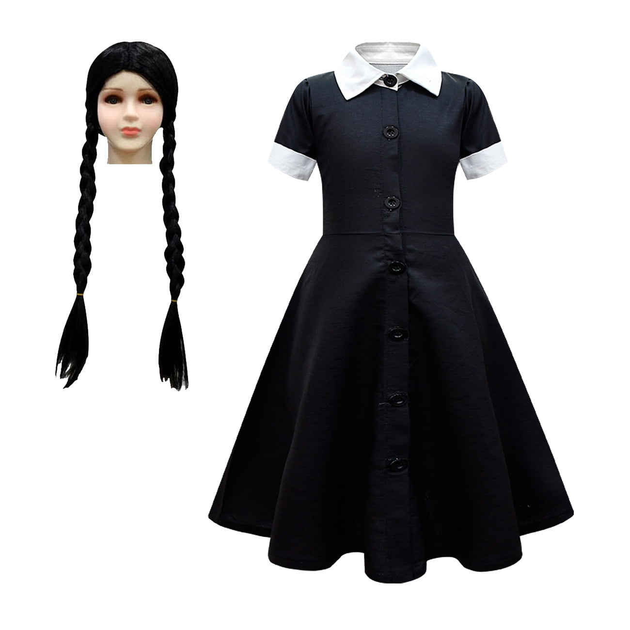 Wednesday Costume for Kids Girls Addams Family Costumes Halloween ...