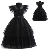 Girls Kids Addams Family Cosplay Costume Outfit