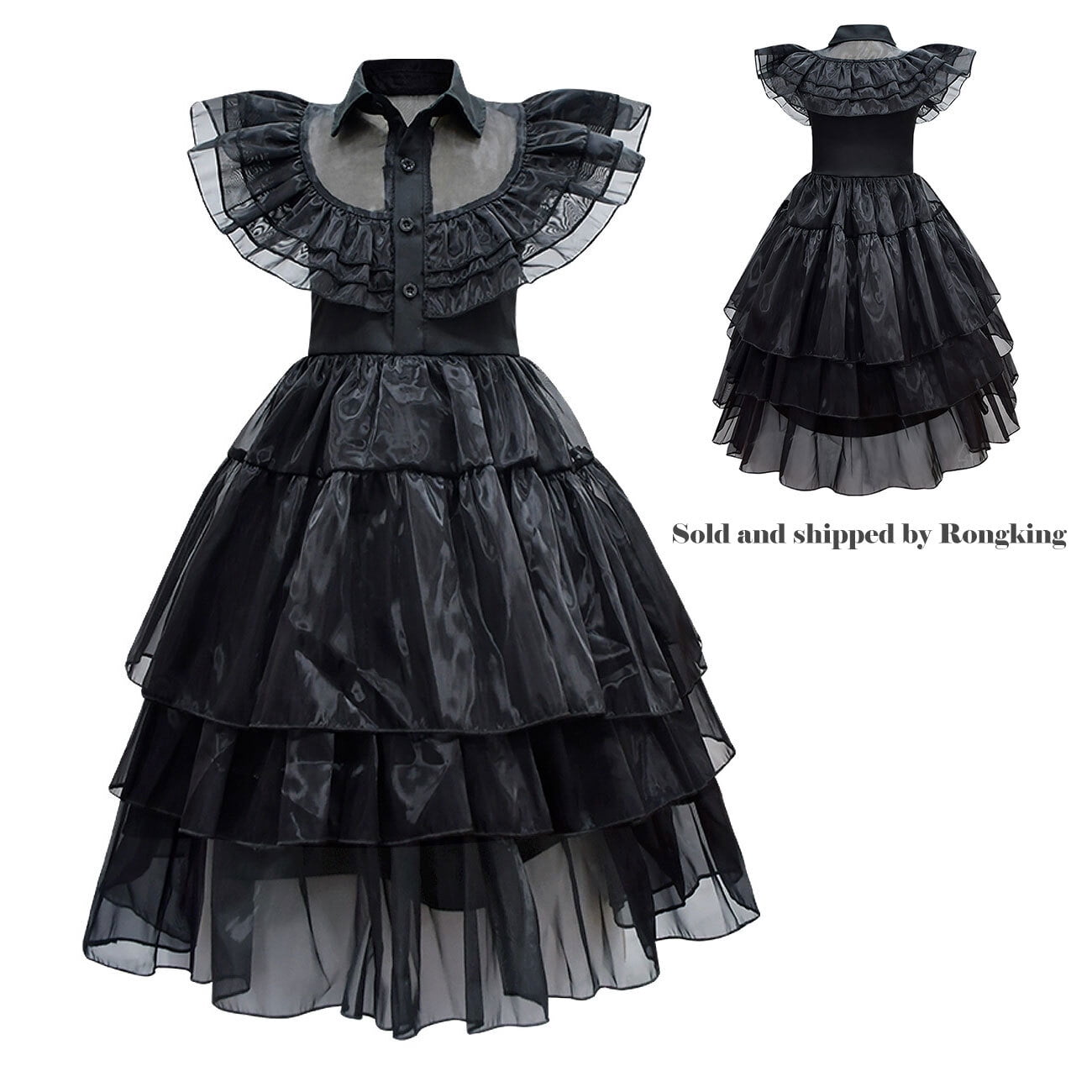 Wednesday Dress for Girls Kids Addams Family Cosplay Costume Outfit ...