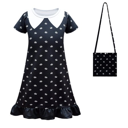 Wed Halloween Cosplay Outfits Black Dress Up for Girls
