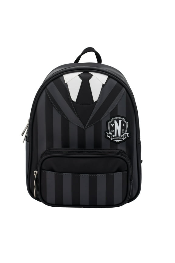 Girl's Adjustable Straps Vegan Leather Mini Backpack, Black