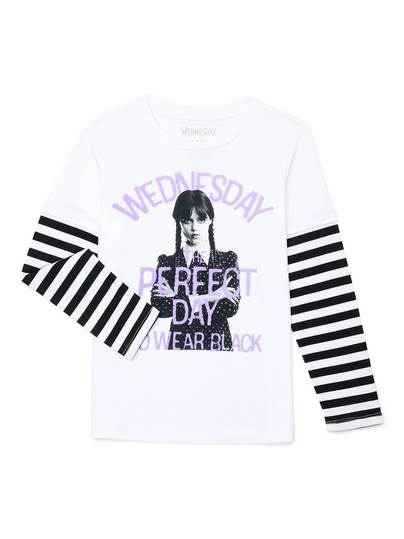 CHEERFUL WEDNESDAY ロンT Wednesday Addams Girls Halloween Long Sleeve Graphic T-Shirt