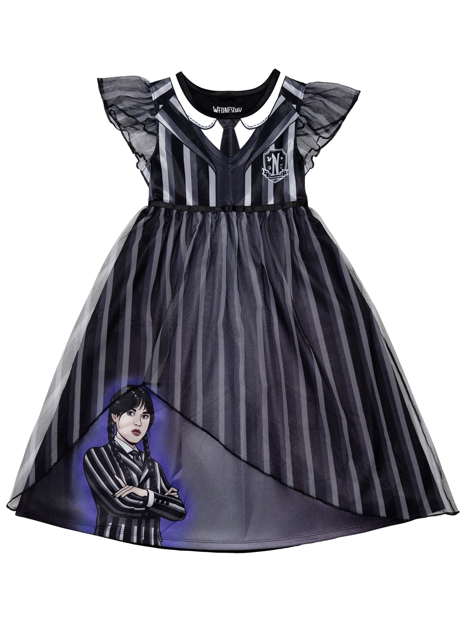 Wednesday Girls Halloween Fantasy Gown, Sizes 4-12