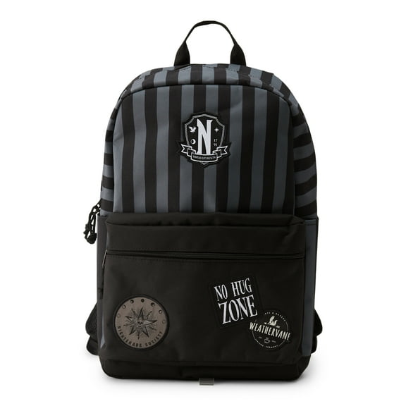 Wednesday Nevermore Patches of Adventure Men's or Women’s Backpack with Laptop Sleeve