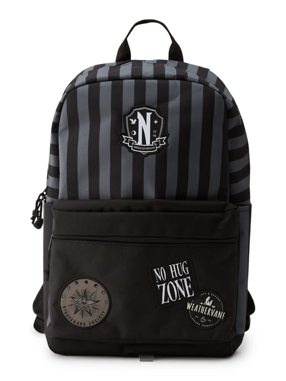 Wednesday Nevermore Patches of Adventure Men's or Womens Backpack with Laptop Sleeve