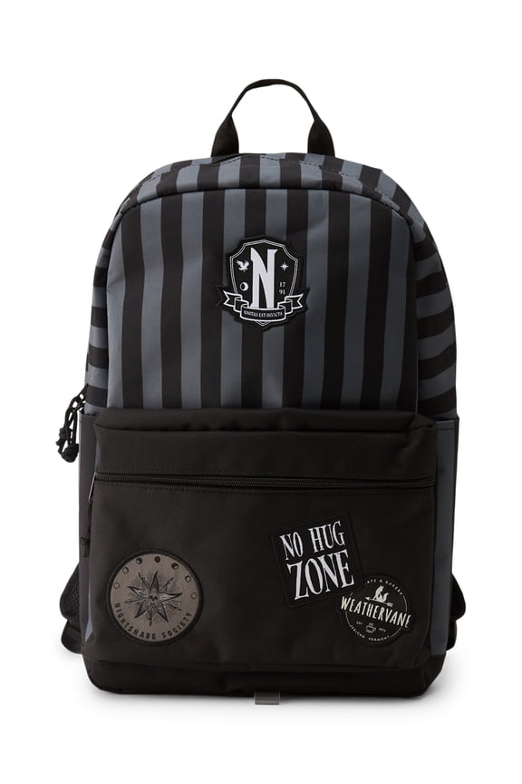 Wednesday Nevermore Patches of Adventure Men's or Women’s Backpack with Laptop Sleeve