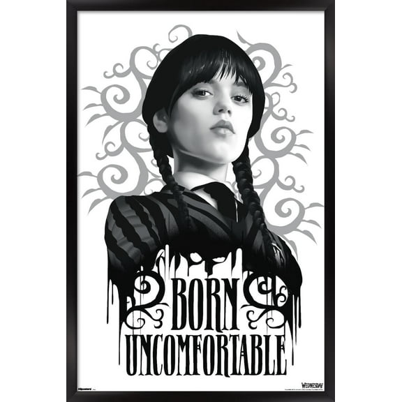 Wednesday: Season 2 (2025) - Wednesday Born Uncomfortable Wall Poster, 14.725" x 22.375" Framed