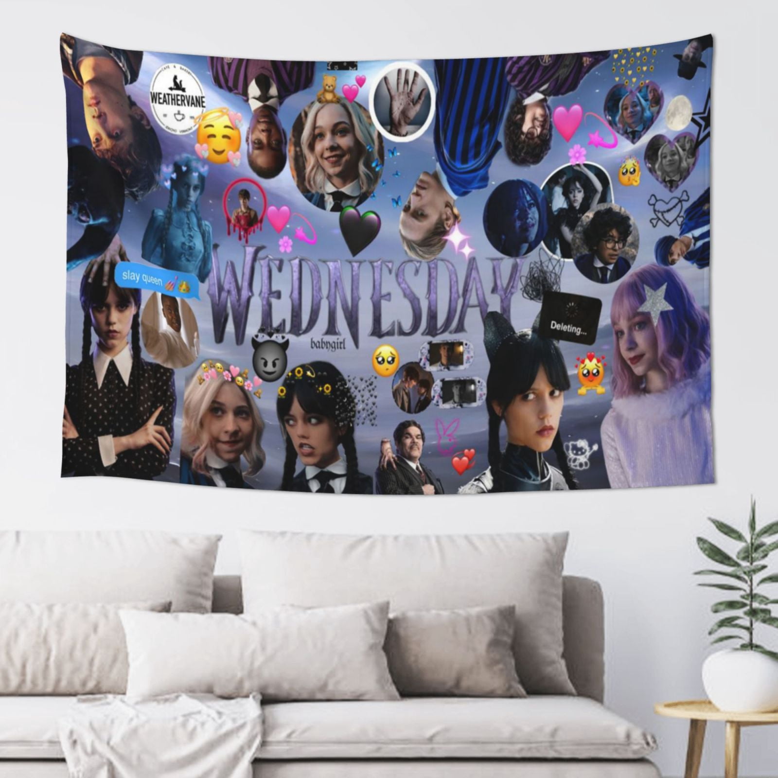 "Wednesday Season 2 Inspired Tapestry - Gothic Horror Wall Hanging ...