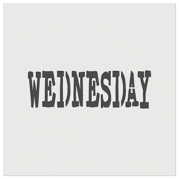 Wednesday Text DIY Cookie Wall Craft Stencil - 9.0 Inch