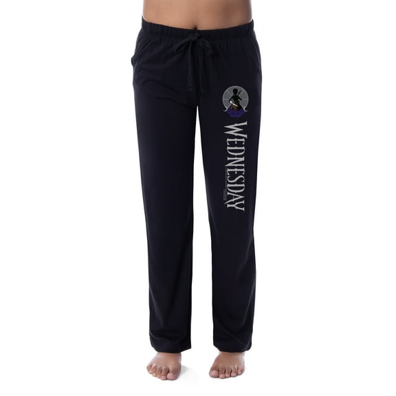 Wednesday Womens' TV Show Series Title Logo Character Sleep Pajama Pants