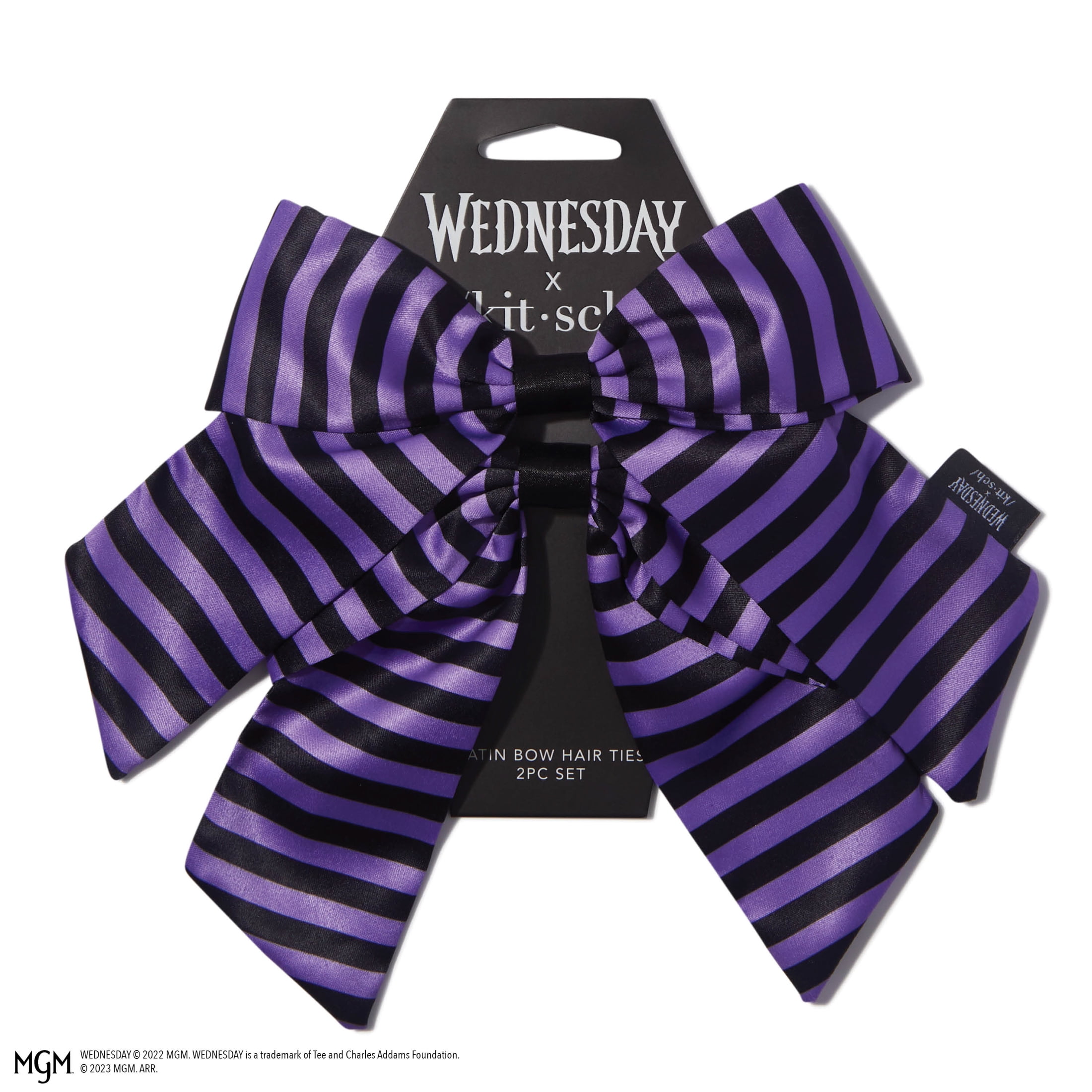 Wednesday x Kitsch Nevermore Bow Hair Ties 2pc Set - Walmart.com