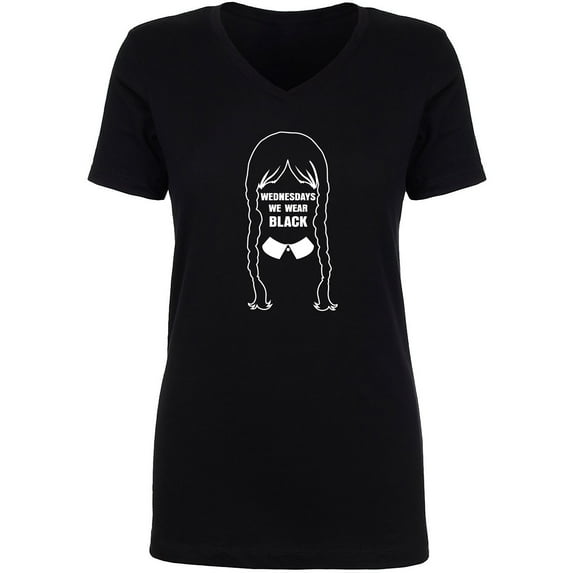 Wednesdays We Wear Black Womens V-Neck T-Shirt
