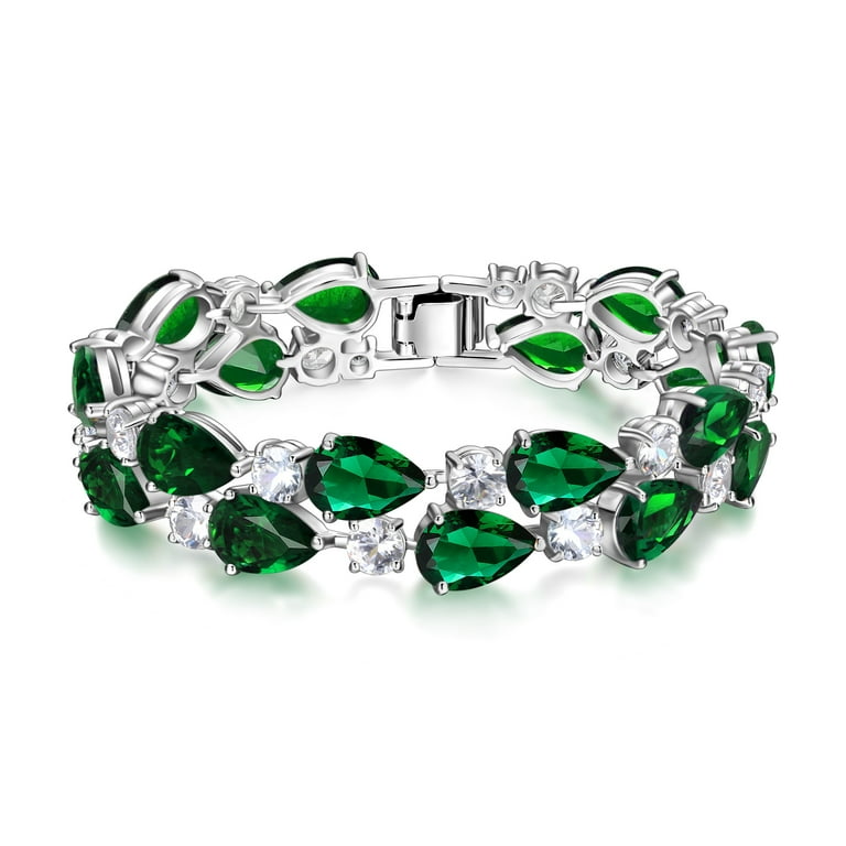 Dual Lay Bead Herringbone Bracelet Silver Green Dual Lay Bead Herringbone Bracelet Silver Green