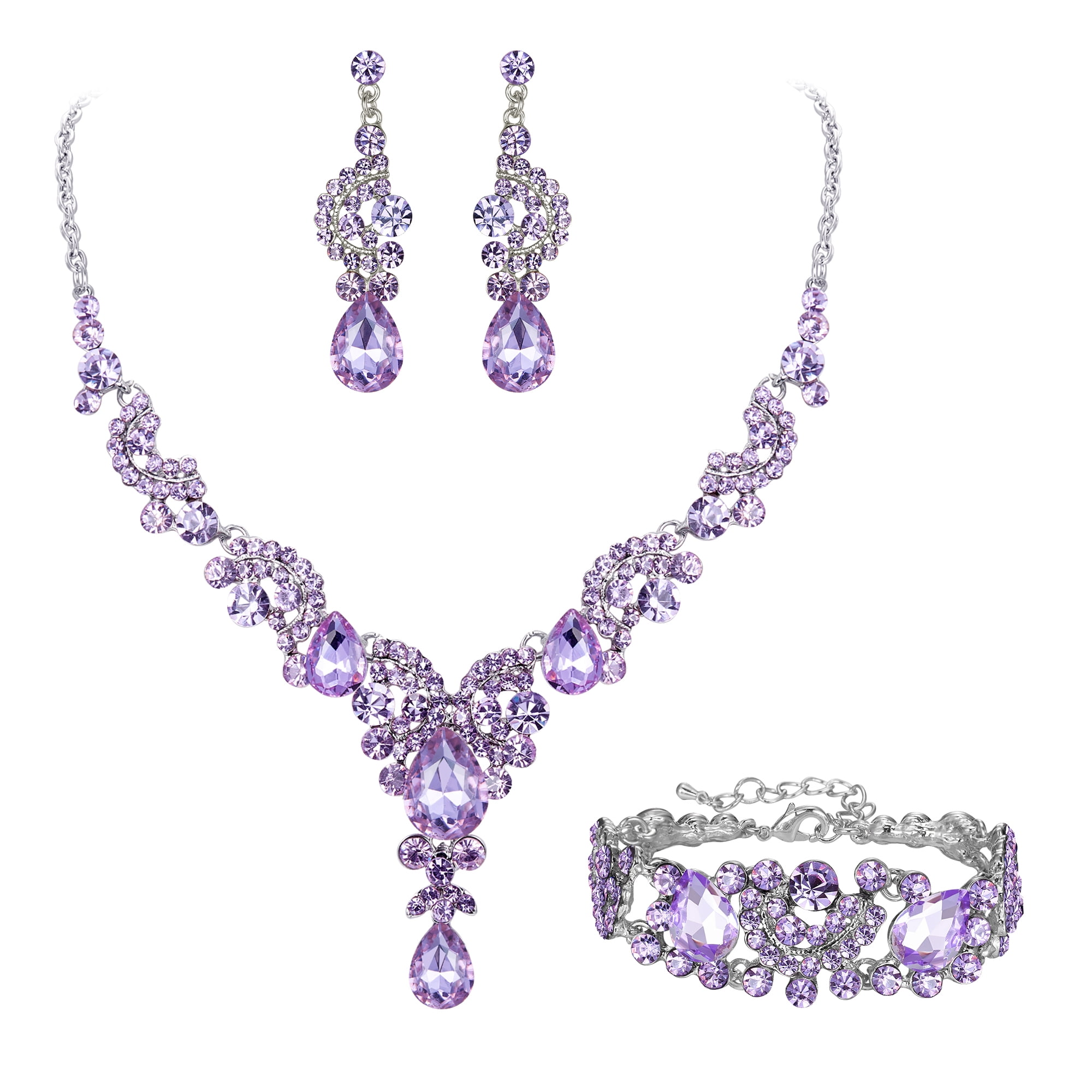 Wedure Bridal Jewelry Set, Austrian Crystal, Vintage Art Deco