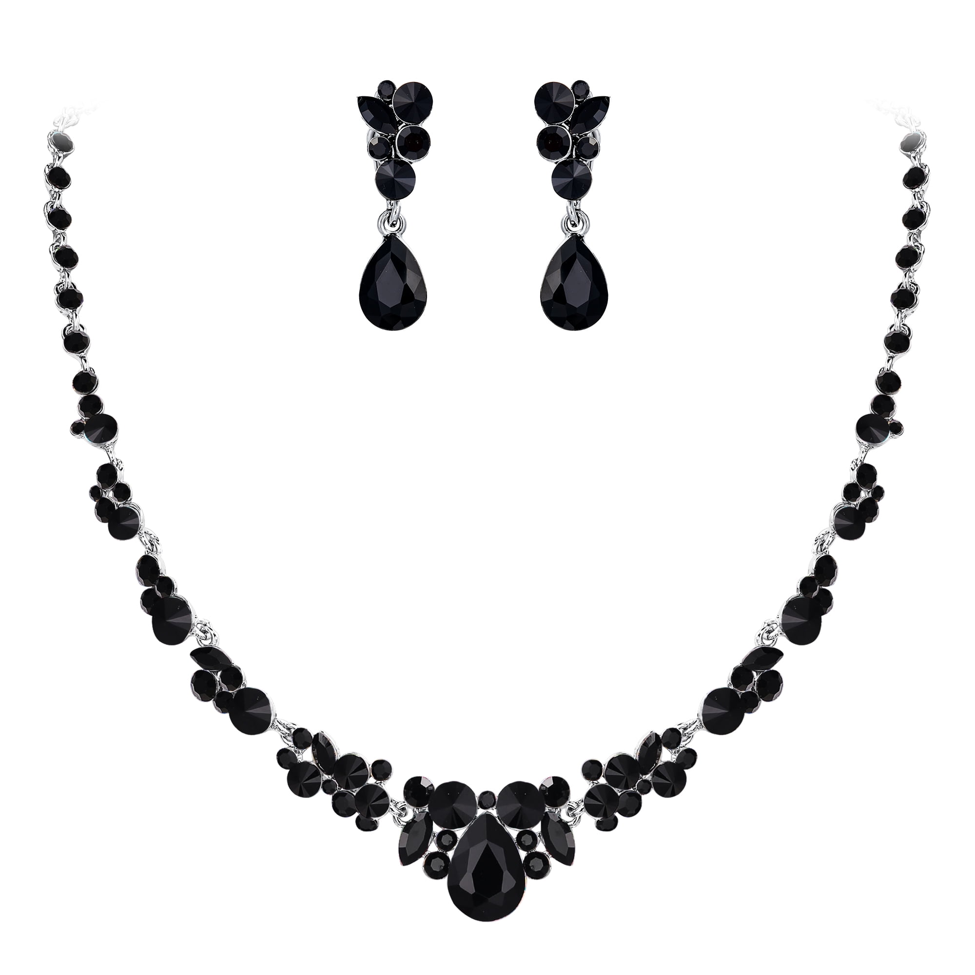 Wedure Costume Jewelry Rhinestone Crystal Elegant Bridal Floral