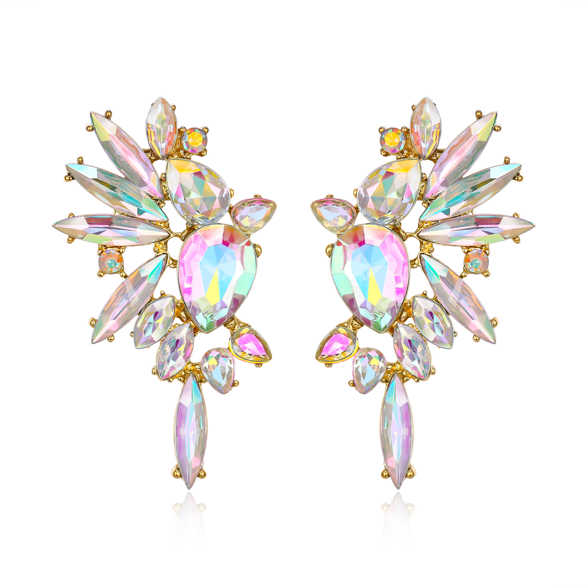 EVER FAITH Austrian Crystal Dangle Earrings – Art Deco Marquise Drop Cluster Bridal Party Earrings For Women