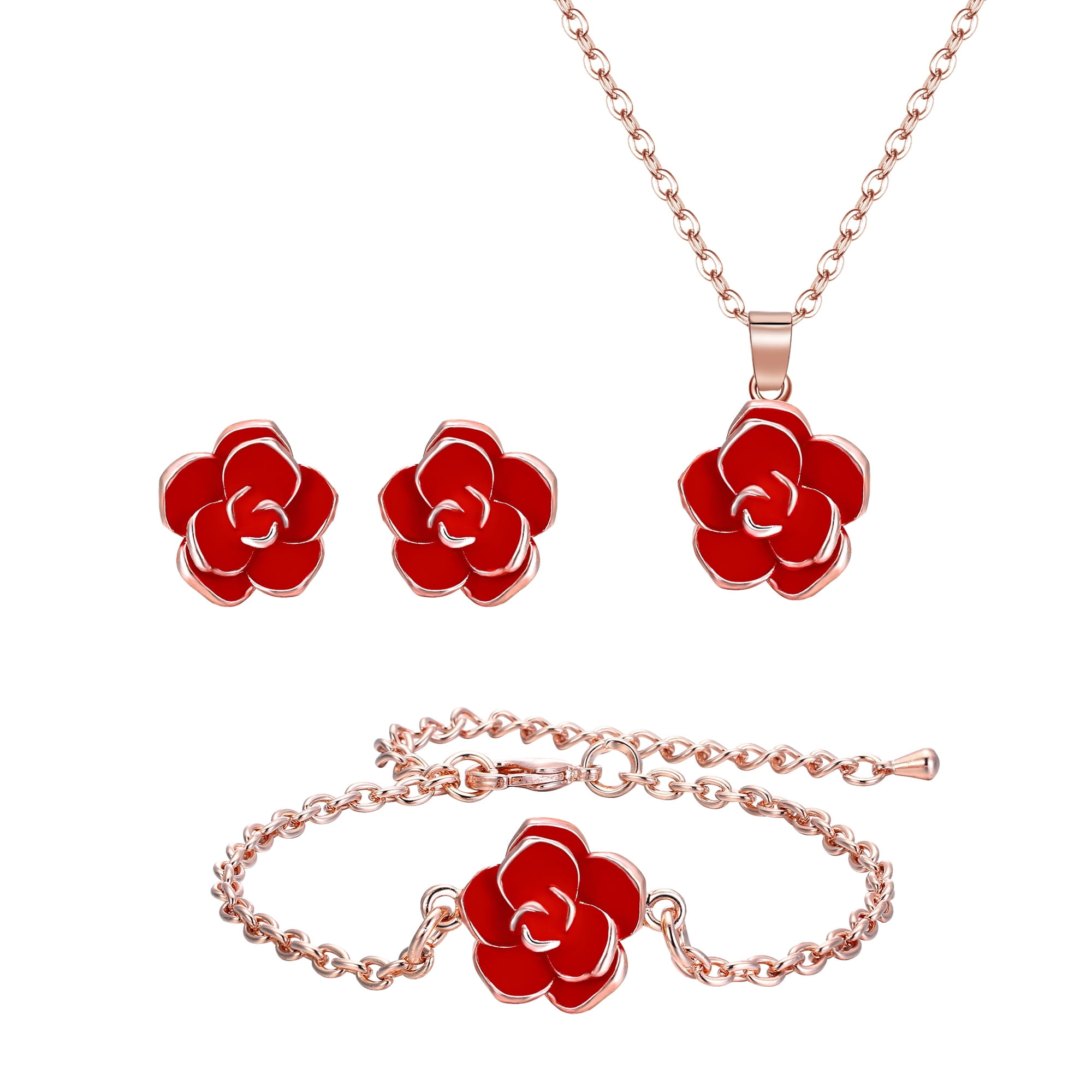 Crysdue Bridal Floral Vine Jewelry Set For Brides Bridesmaid,Cubic