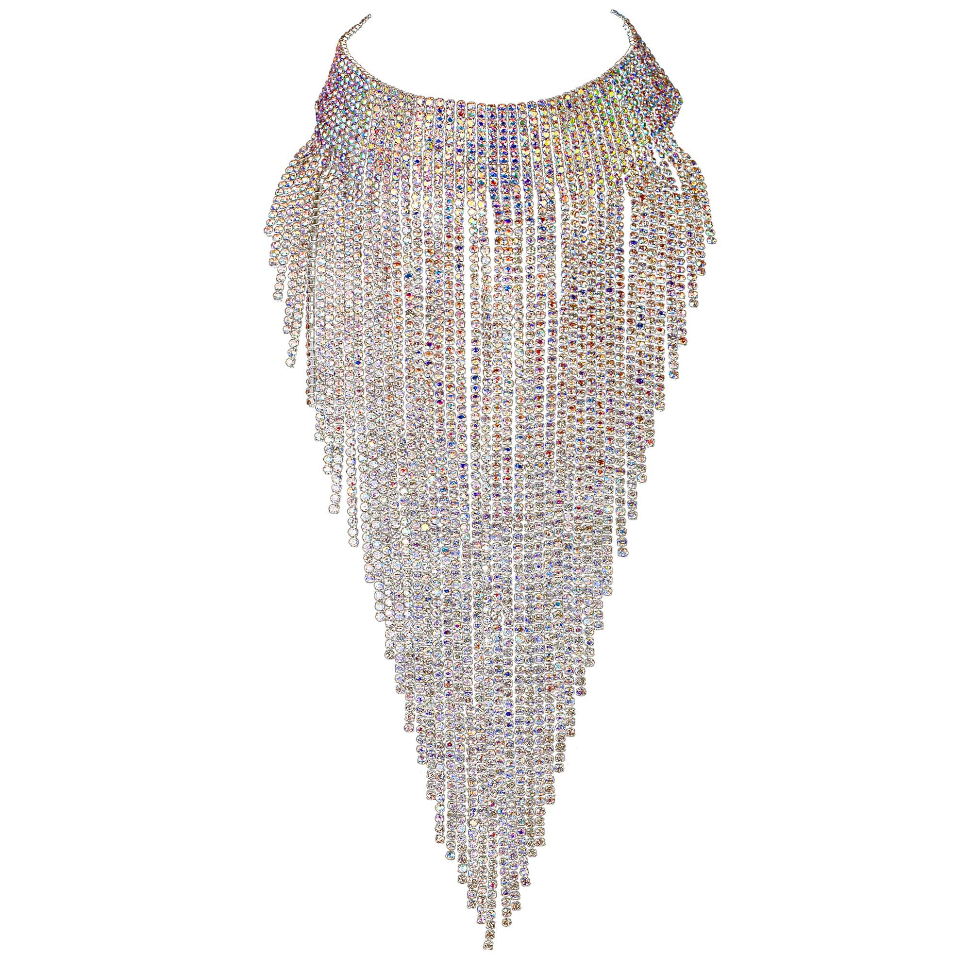 Wedure Iridescent Necklace for Women, Glitter Rhinestone Statement