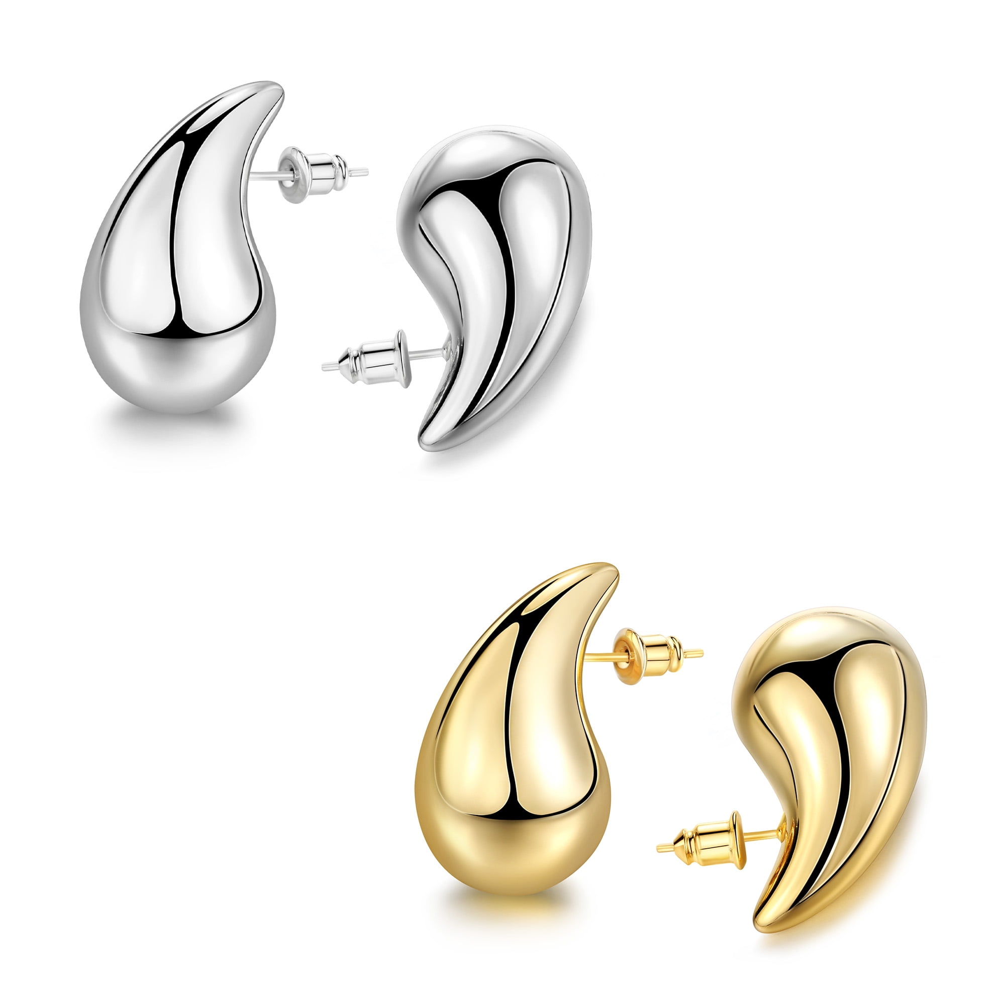 Wedure Teardrop 2 Pairs Dangle Statement Earring Set, Dupes Lightweight