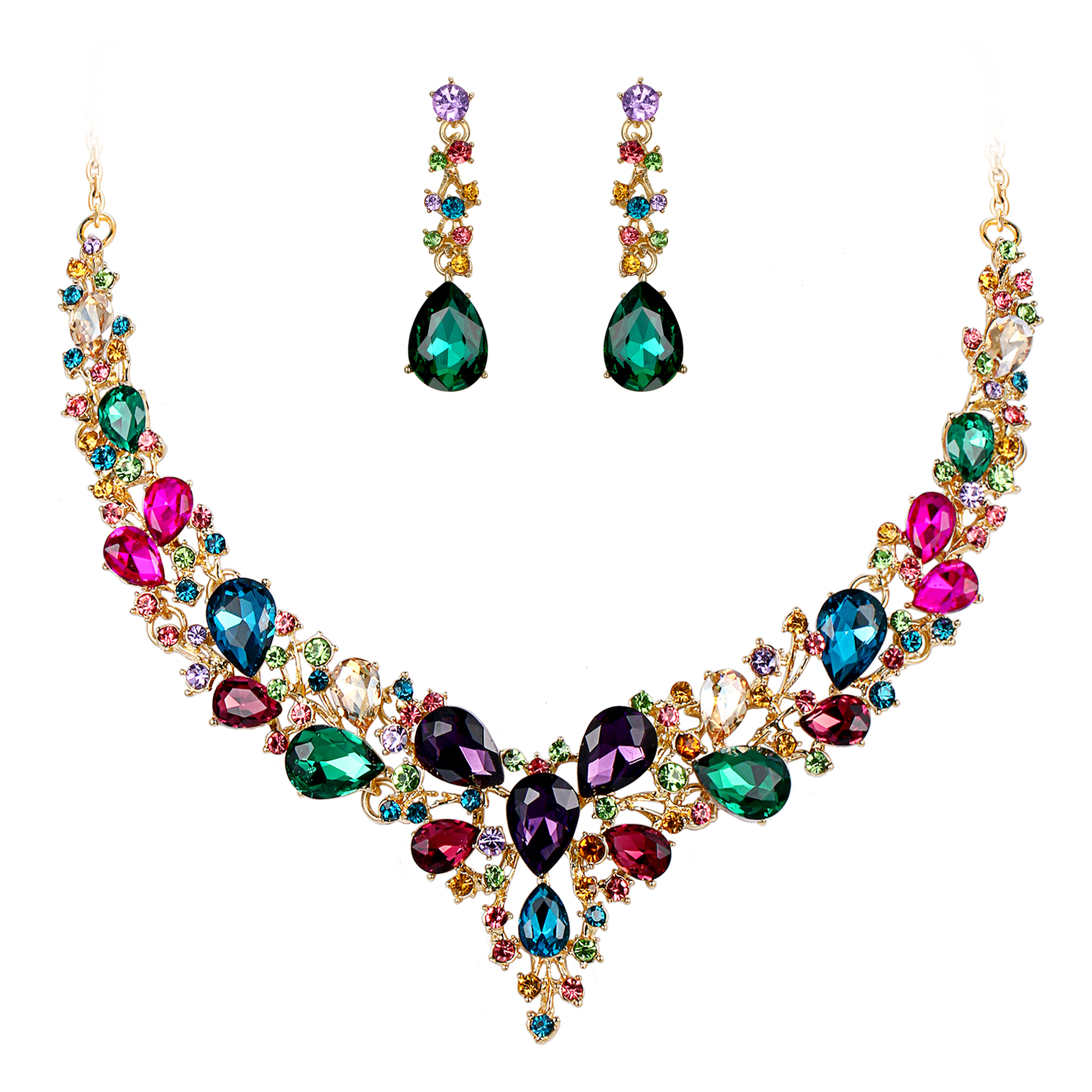 Bridal Pendant Amazon Wedure Bridal Jewelry Set: Austrian Crystal