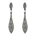 thumbnail image 1 of Wedure Women's Austrian Crystal Double Waterdrop Bridal Pierced Dangle Earrings Clear Black-Tone, 1 of 4