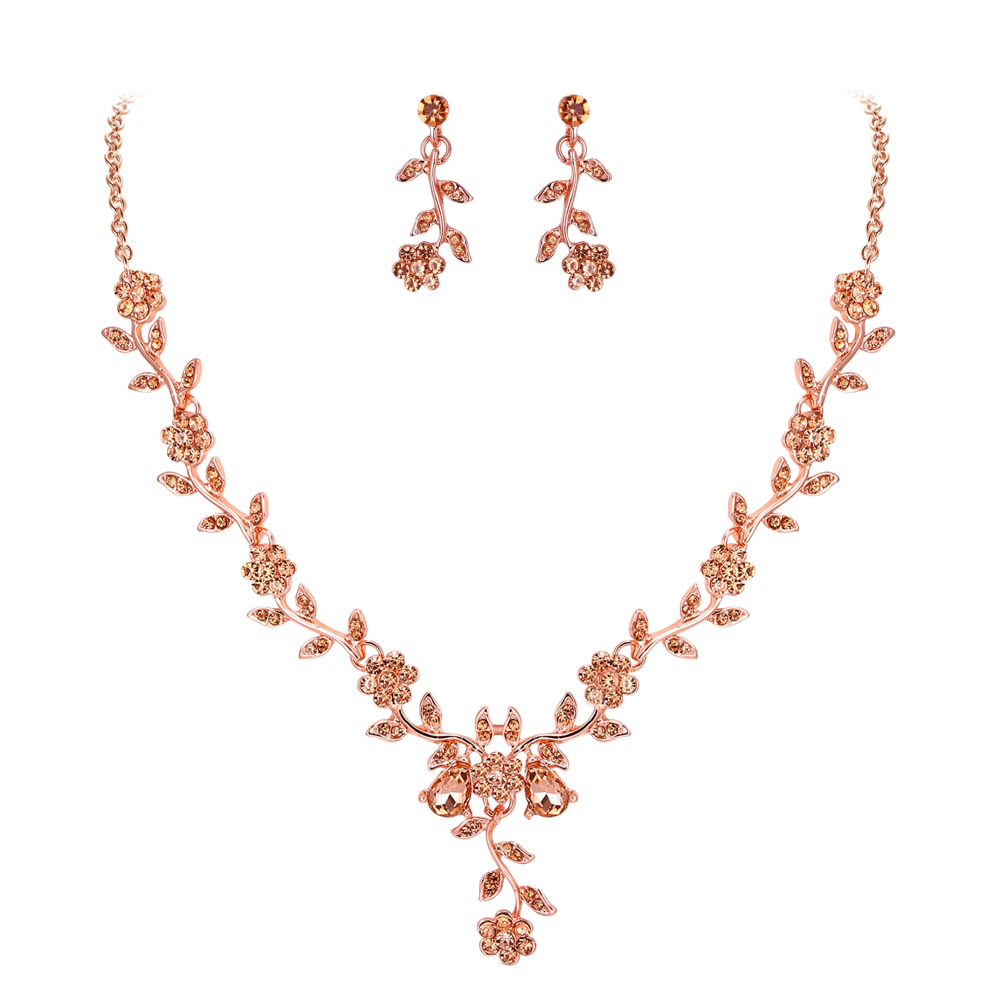 Pressed Flower Jewelry Set - Turquoise Teardrop Earrings & Pendant Necklace (Alloy & Resin)