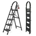 thumbnail image 1 of Wedyvko  5 Step Ladder, Folding Step Stool with Wide Non-Slip Pedal and Comfort Handgrip for Household and Office, Lightweight 330lbs Capacity Step Ladder, Black, 1 of 7