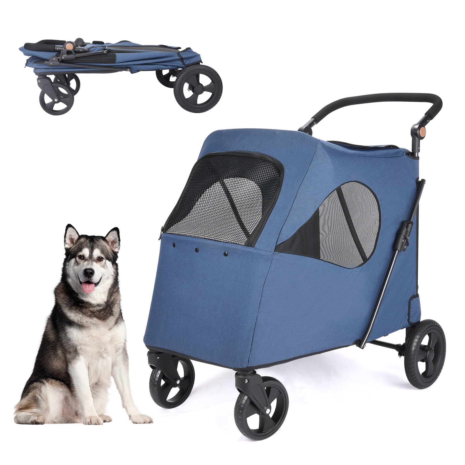 Topmast Easy Flow Dog Remorque Vélo - Avec Fonction Jogger - Pliable -  Blauw - Grand