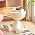 thumbnail image 1 of Wedyvko End Table, Circle Coffee Table, Sofa End Table Nightstand,Modern Bedside Home Decor for Living Room,Small Spaces, Easy Assembly,Milky white, 1 of 5