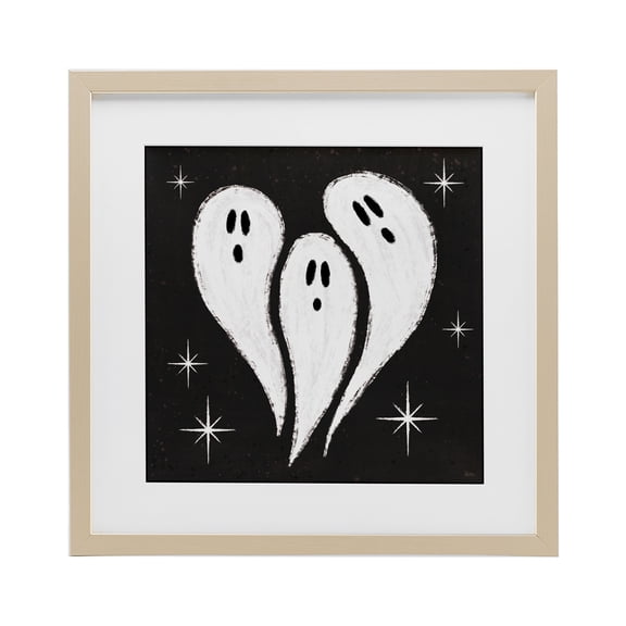 Stupell Industries Wee Bit Wicked Ghosts Birch Framed Print Under Glass, design by Veronique Charron, 13 x 13
