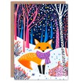 thumbnail image 1 of Wee Blue Coo Greeting Card Cute Red Fox Vibrant Colourful Winter Forest Blank For Him Or Her Art Xmas Christmas Card, 1 of 3