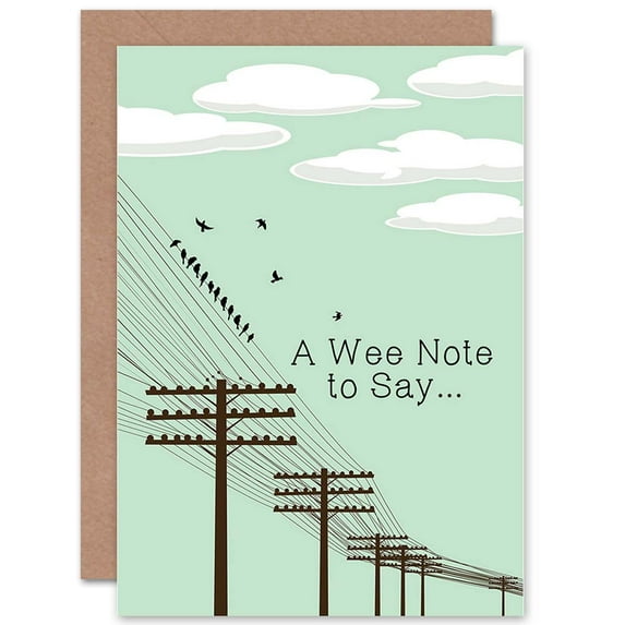 Wee Note To Say Happy Birthday Birds Greetings Card Plus Envelope Blank inside