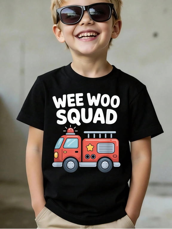 Wee Woo Squad Fire Truck Adventure Kids T-Shirt