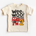 thumbnail image 1 of Wee Woo I'M Two Fire Truck Toddler Shirt Cute Future Firefighter 2Nd Birthday Tee Fire Engine Birthday Theme Boho Kids Shirts TODDLER SHORT SLEEVE TEE BELLA CANVAS 3001T, 1 of 3