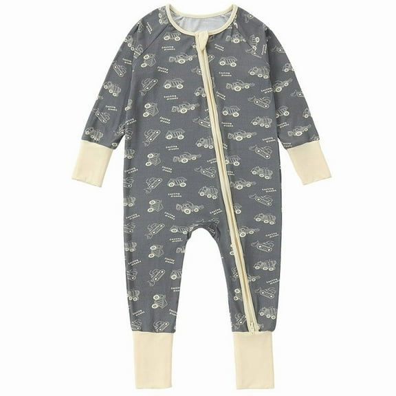 WeeBloom Baby Bamboo Pajamas Romper and Jumpsuit for Comfortable Stylish Bodysuit Everyday Wear Crawling and Sleeping 0-24 Months Sleepwear Rompers,Grey 18-24 Months