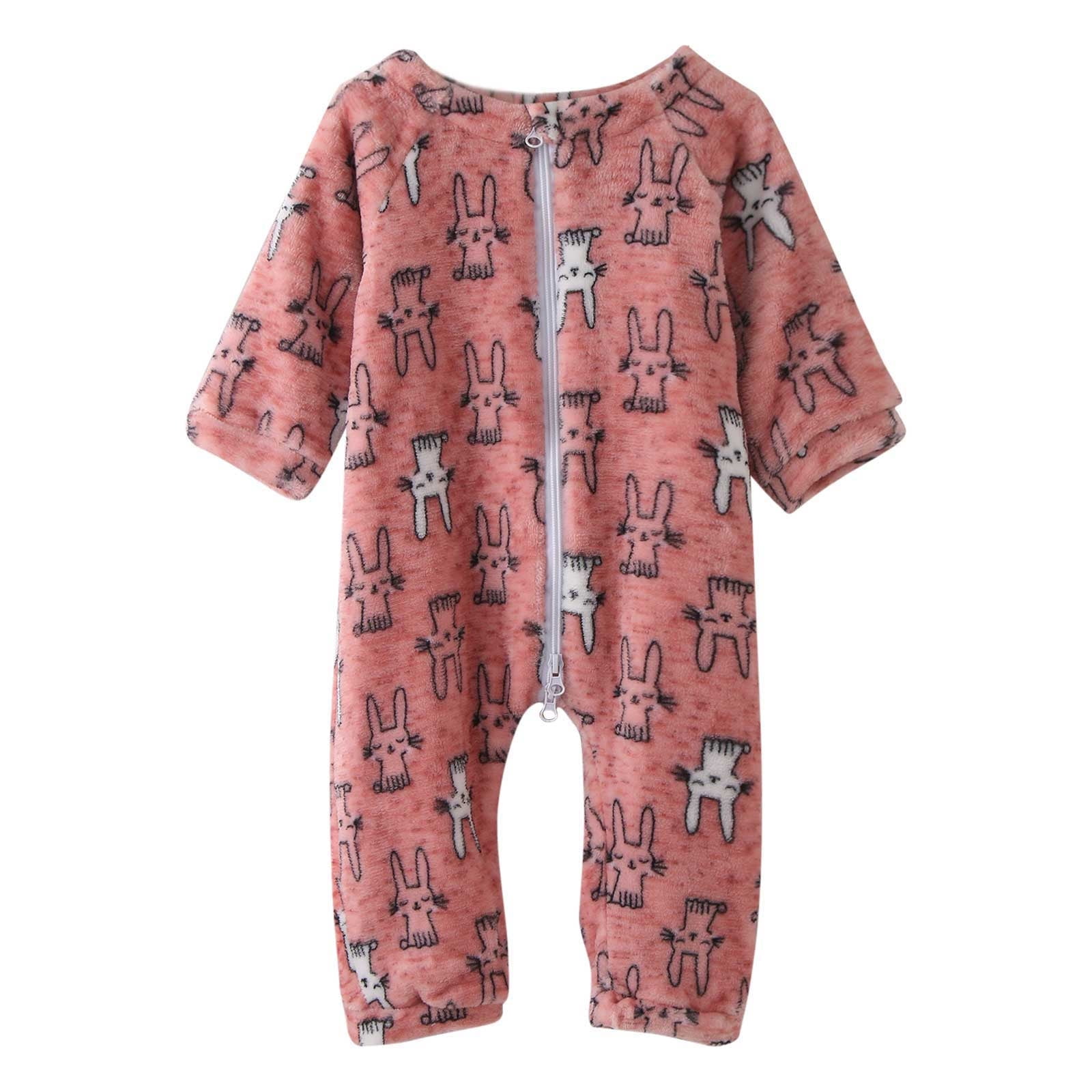 0-3T Baby Cartoon Rabbit Baby Jumpsuit Plush Thickening Romper main image 0