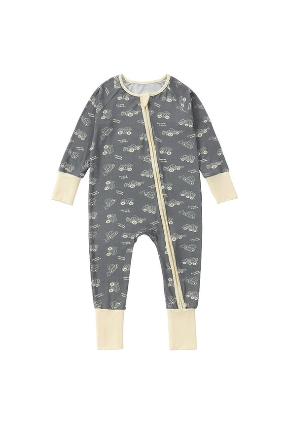 Bamboo Pajamas Baby Romper and Jumpsuit for Comfortable Stylish Bodysuit Everyday Wear Crawling and Sleeping 0-24 Months Loungewear Rompers,Grey 0-3 Months