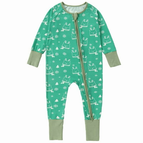 Weebloom Baby Boys Girls Romper Footless Bamboo Jumpsuit Comfortable Stylish Bodysuit 0-24 Months Sleepwear Loungewear Pjs Sleepers Pajamas Onesie Green 6-12 Months